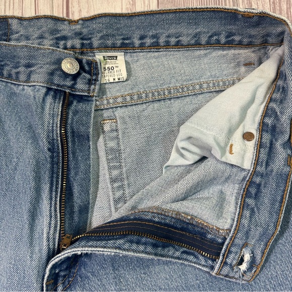 Women’s Vintage 90s Y2K Levi’s 550‎ USA 100% Cotton Relaxed Fit Denim Jeans 16M - Picture 8 of 9